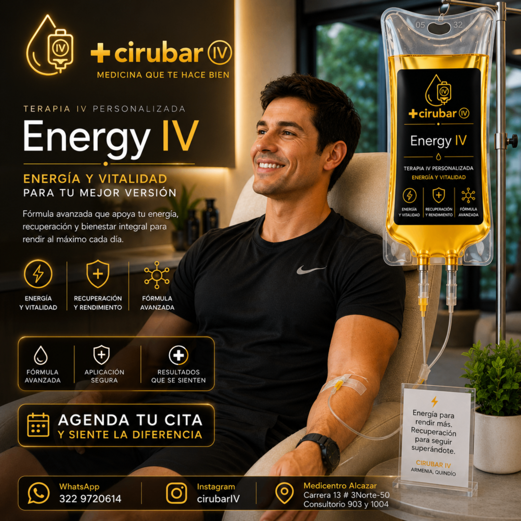 Suero Energy — protocolo IV CIRUBAR