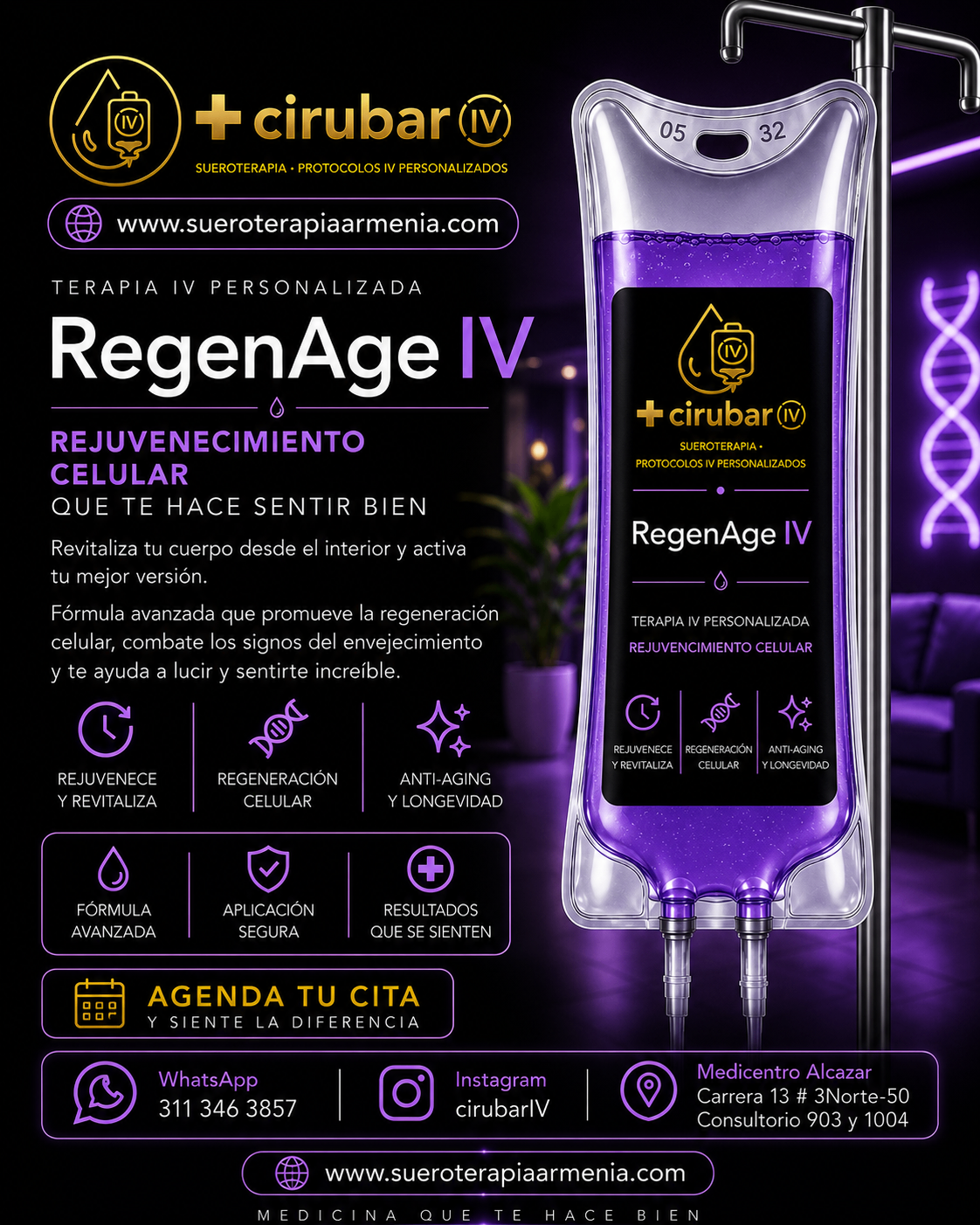 Suero RegenAge — protocolo IV CIRUBAR